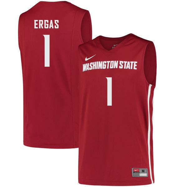 Washington State Cougars #1 Jamar Ergas College Basketball Jerseys Sale-Crimson